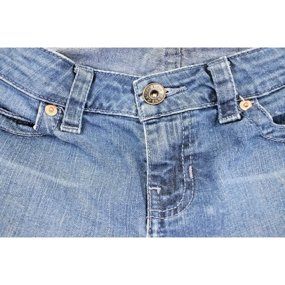 CALVIN KLEIN Women's Bermuda Blue Jean Shorts Denim Size 27/4 Small Stretch